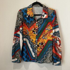SHEIN Bamgleam Floral Print Button Front Shirt Sz M Chic Party Casual Date Night